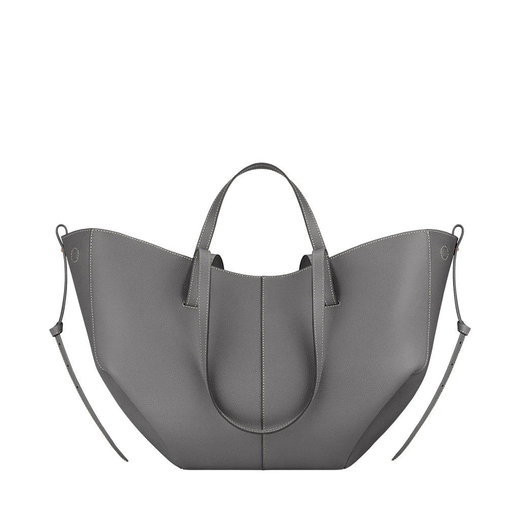 Women's Solid Color Genuine Leather Handbag Shoulder Tote Bag