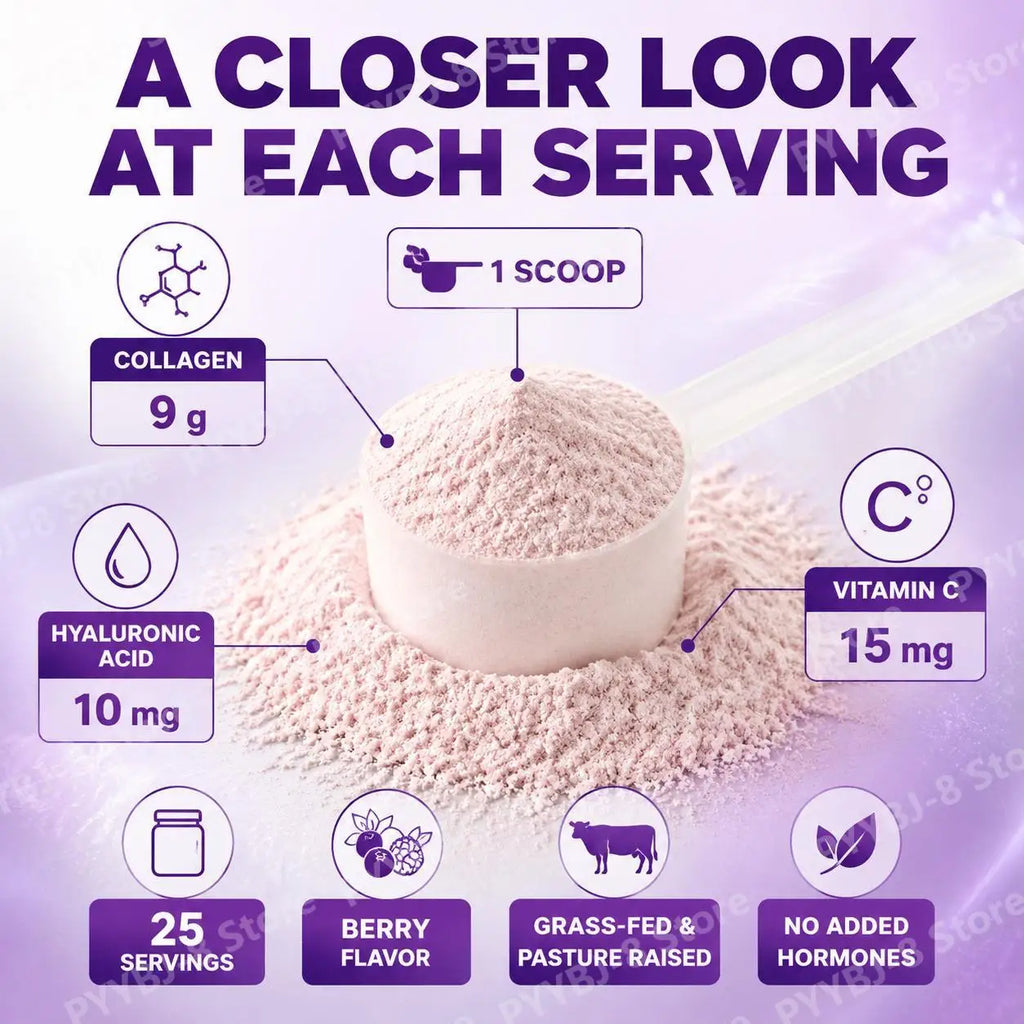 Collagen Peptides Powder Hyaluronic Acid Vitamin C Berry Flavor