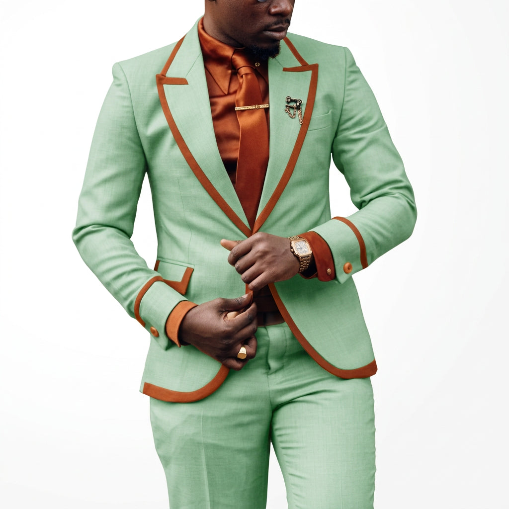 Men's Elegant Slim Fit 2-Piece Suit Set