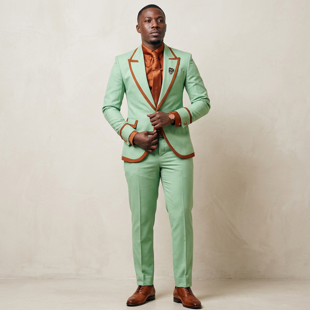 Men's Elegant Slim Fit 2-Piece Suit Set