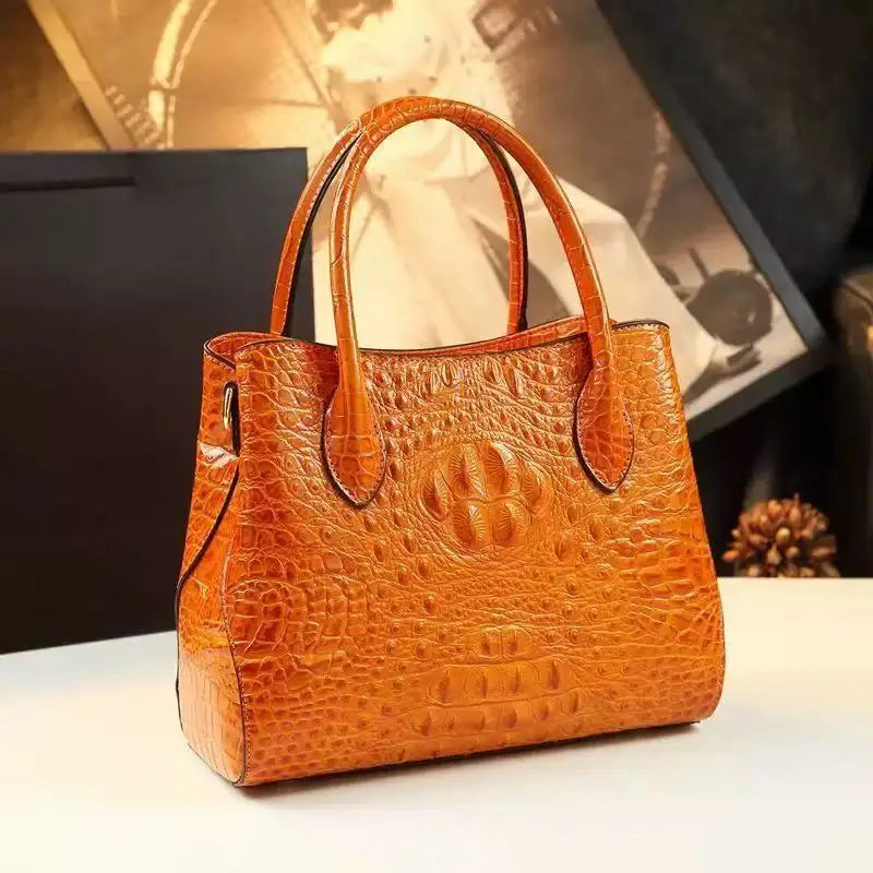Women's Alligator Pattern Leather Handbag Crossbody Bag