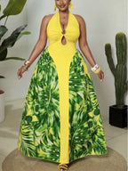 Women's Elegant Sleeveless Dashiki Maxi Dress