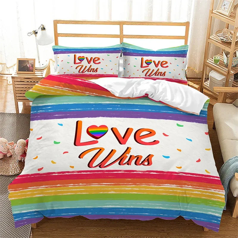 Rainbow Pride Duvet Cover Set with Pillowcases