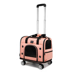 Portable Breathable Rolling Pet Carrier Suitcase for Cats Dogs