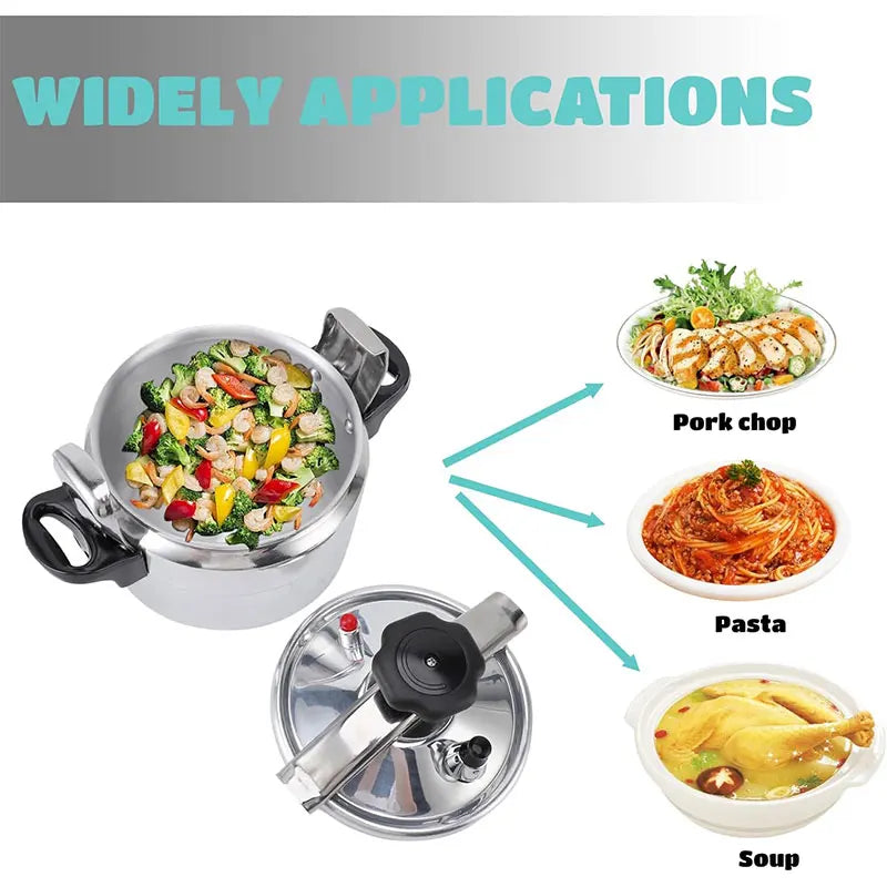Aluminum Stovetop Pressure Cooker with Safety Lock for Gas Stove