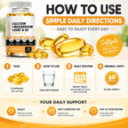 Calcium Magnesium Zinc Vitamin D3 Bone Muscle Support Dietary Supplement Capsules