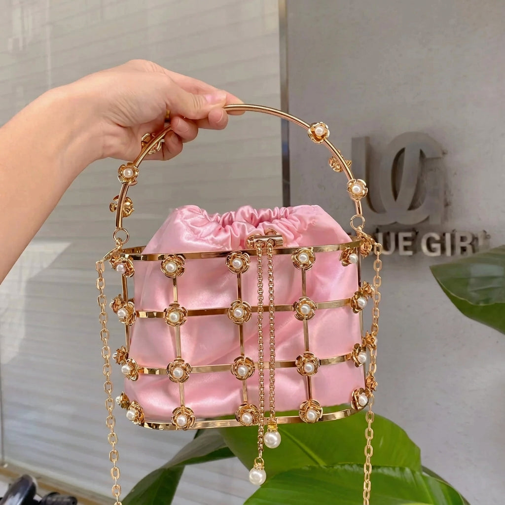 Women's Luxury Hollow Out Rhinestone Evening Clutch Bag