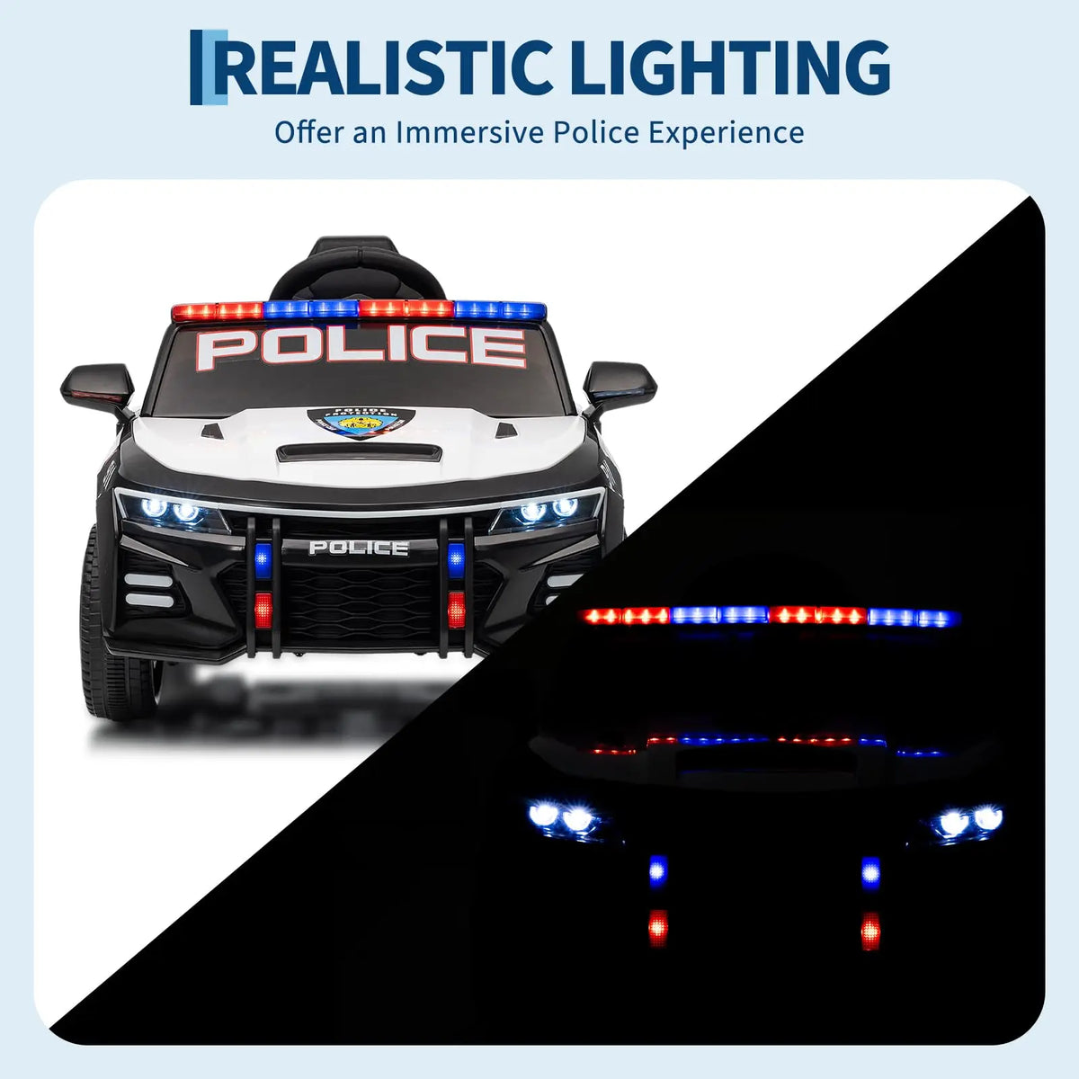 Kids 12V Electric Ride-On Patrol Car Toy with Remote Control