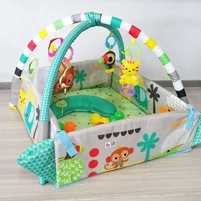 Baby Crawling Play Mat with Educational Fitness Frame