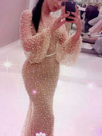 Women's Elegant Puff Sleeve Maxi Dress