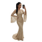 Women's Elegant Puff Sleeve Maxi Dress