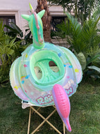 Inflatable Rainbow Unicorn Baby Swim Ring Pool Float