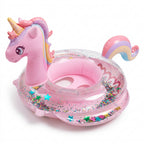 Inflatable Rainbow Unicorn Baby Swim Ring Pool Float