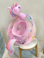 Inflatable Rainbow Unicorn Baby Swim Ring Pool Float