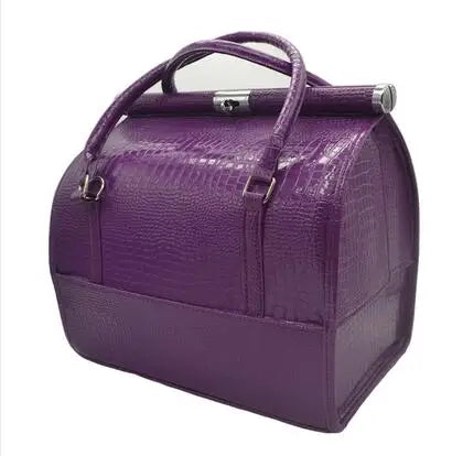 PU Leather Makeup Bag Organizer Box Cosmetic Case