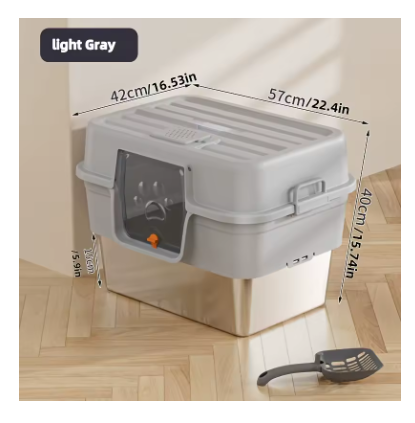 XL Stainless Steel Enclosed Cat Litter House – Anti-Splash Odor Control Litter Box