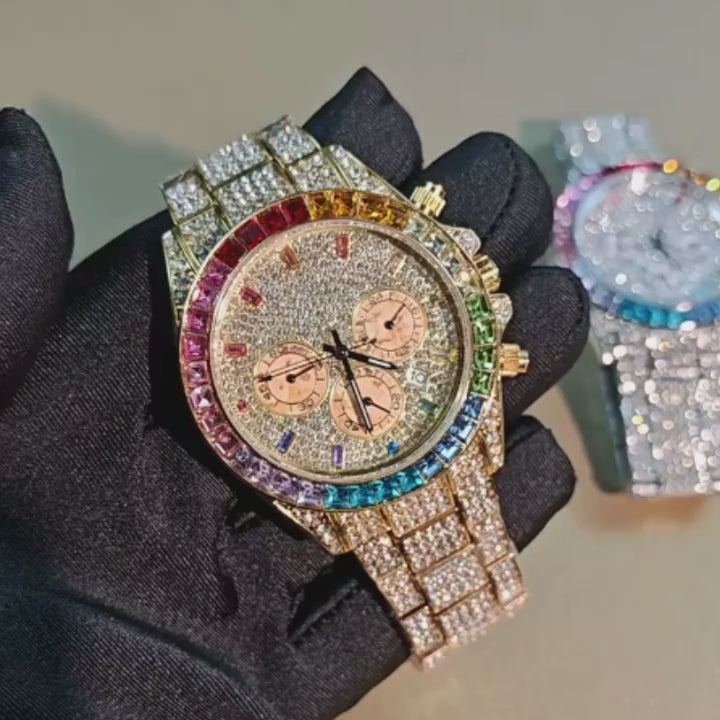 Men's Luxury Hip Hop Diamond Quartz Wristwatch