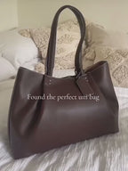 Women's Solid Color PU Leather Handbag Shoulder Tote Bag