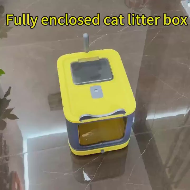 Large Top Entry Enclosed Cat Litter Box for Cats