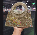 Women's Fashion Rhinestone Minaudiere Crossbody Handbag