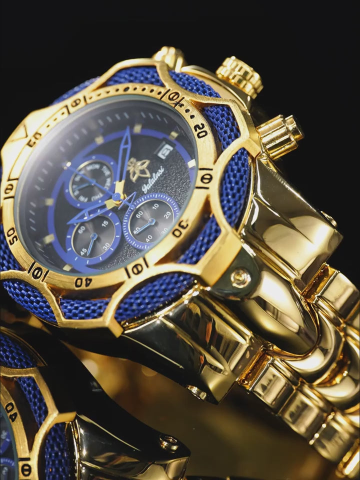 Men's Fashion Large Dial Water-Resistant Quartz Wristwatch