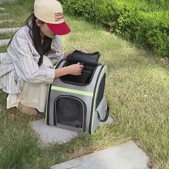 Expandable Breathable Mesh Pet Carrier Backpack for Cats