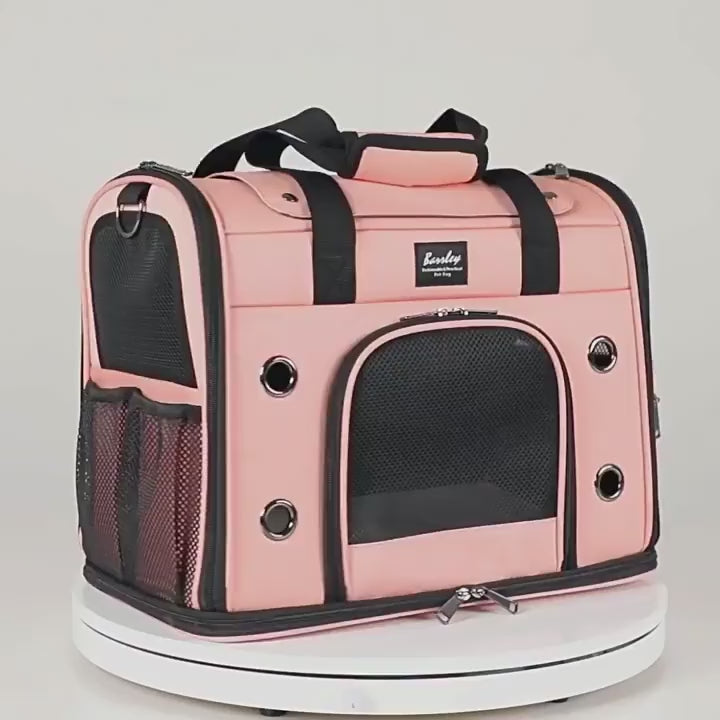 Portable Breathable Rolling Pet Carrier Suitcase for Cats Dogs