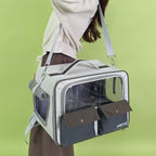 Large Capacity Foldable Rolling Pet Carrier Backpack for Cats Dogs