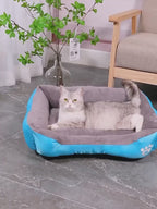 Soft Square Dog Sofa Warm Washable Pet Bed