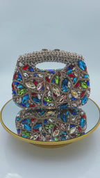Women's Luxury Rhinestone Top Handle Evening Clutch Bag