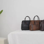 Women's Crocodile Pattern PU Leather Crossbody Tote Bag