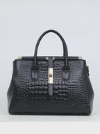 Women's Crocodile Pattern Cowhide Leather Handbag Tote Bag Q1479
