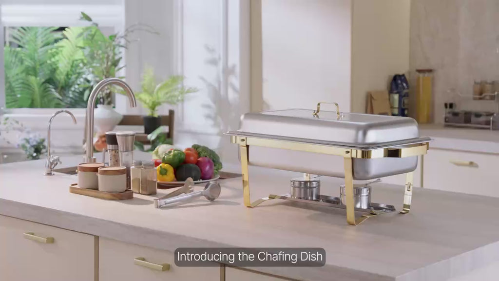 Stainless Steel Chafing Dish Buffet Set with Half Size Pans