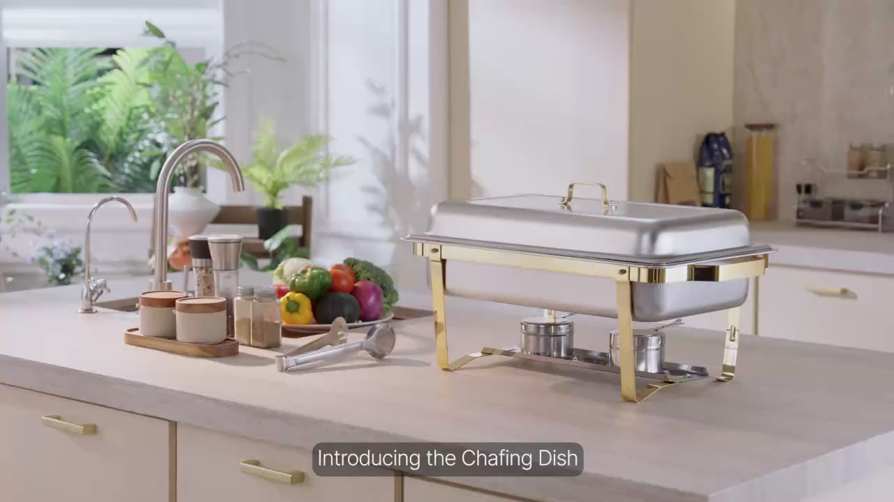 Stainless Steel Chafing Dish Buffet Set with Half Size Pans