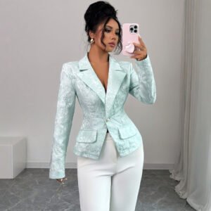 Embroidered Fashionable Casual Patchwork Lapel Single-breasted Blazer